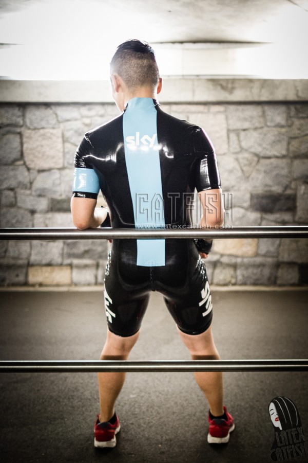 Men's Brand Name Short-Sleeved Latex Cycling Suit