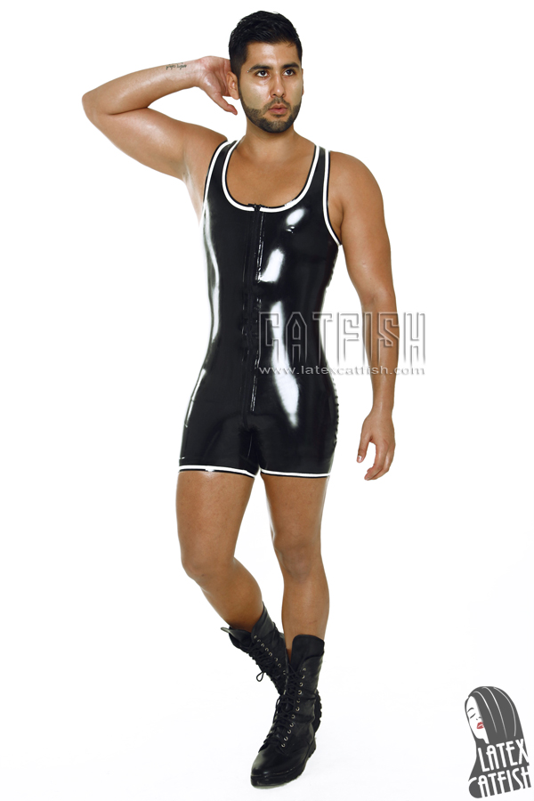 (Stock Clearance) Men's Short-Legged Latex Unitard