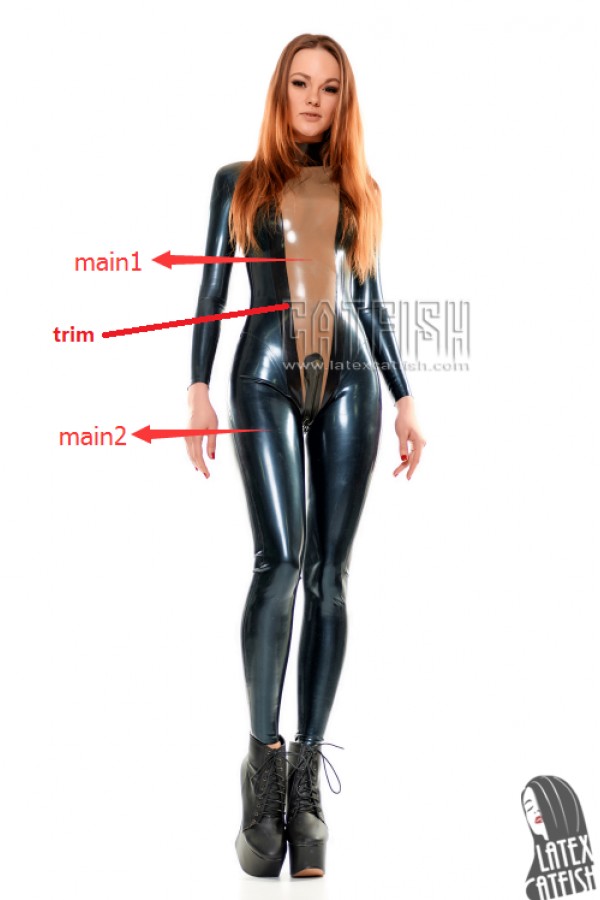 'Plunging V' Latex Catsuit