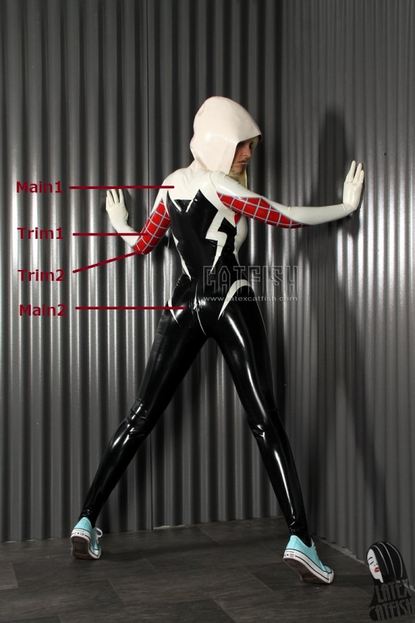 'Arachne' Spidey Hooded Latex Catsuit