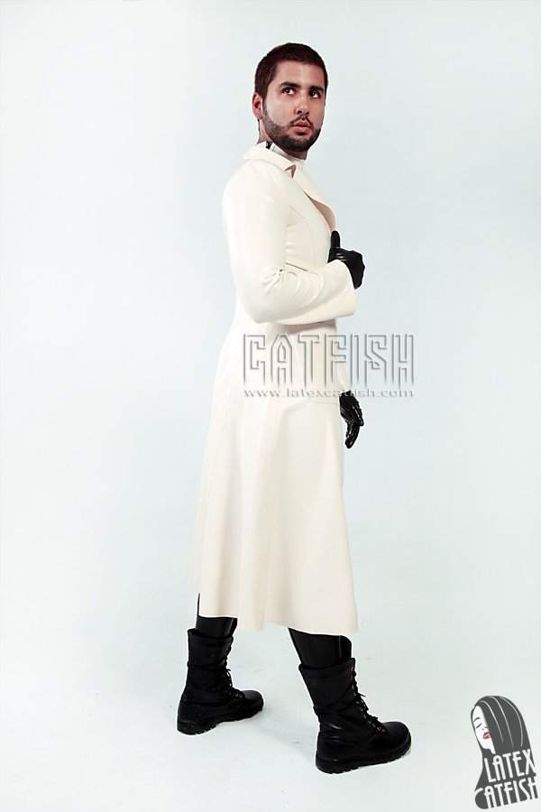Men's Latex Single-Breasted Trench Coat