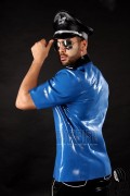  (stock clearance) Men's Latex Short-sleeved Uniform Shirt