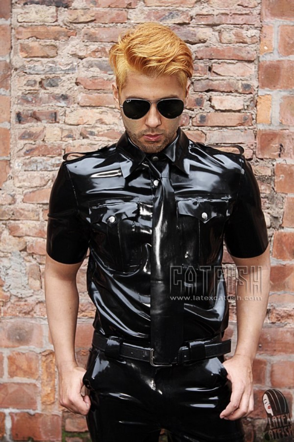 Men's Latex Uniform Short-sleeved Shirt Men's Latex Uniform Short-sleeved Shirt