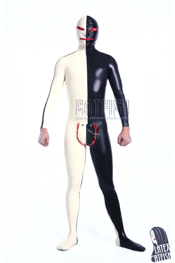 Men's 'Same Both Ways' Latex Gimp Catsuit With Codpiece