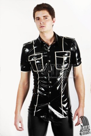 (stock clearance) Men's 'Safari' Latex Short-Sleeved Shirt