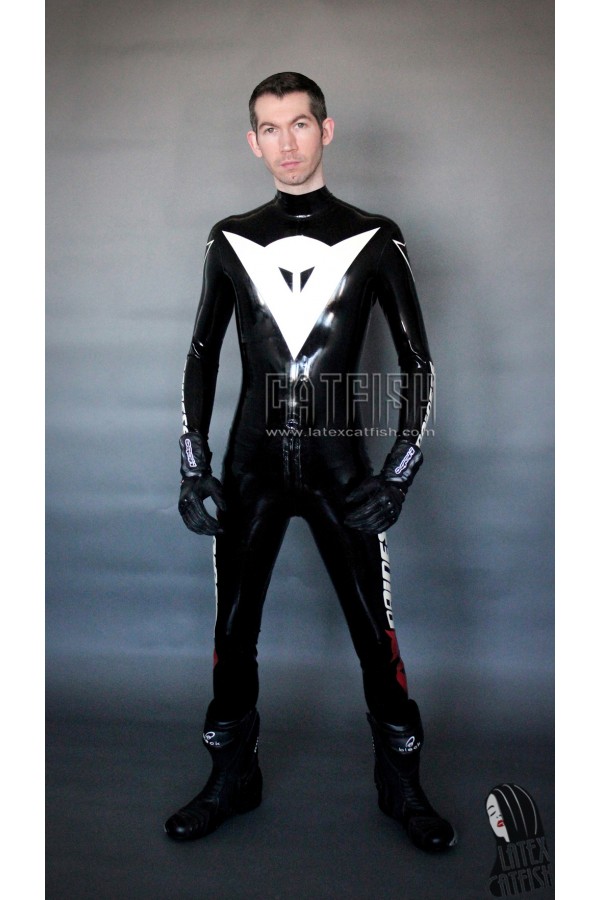 Men's Moto Racing Biker Latex Catsuit