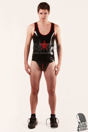 Men's 'Star-Blazer' Latex Singlet Top