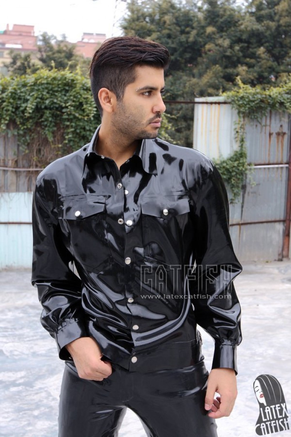 Men's Latex Long-Sleeved Shirt Men's Latex Long-Sleeved Shirt