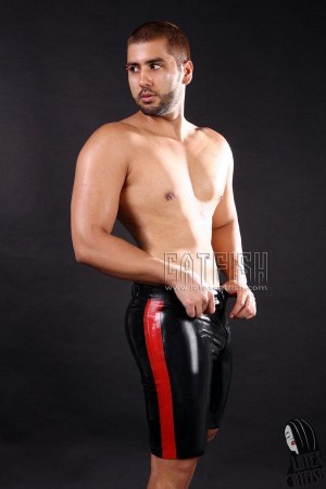 Men's Tight-Fitting Latex Bermuda Shorts