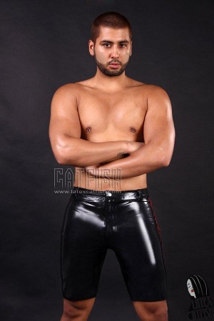 Men's Tight-Fitting Latex Bermuda Shorts