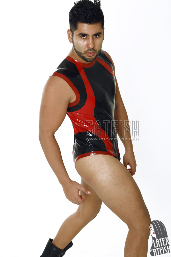 Men's Sleeveless Latex Leotard