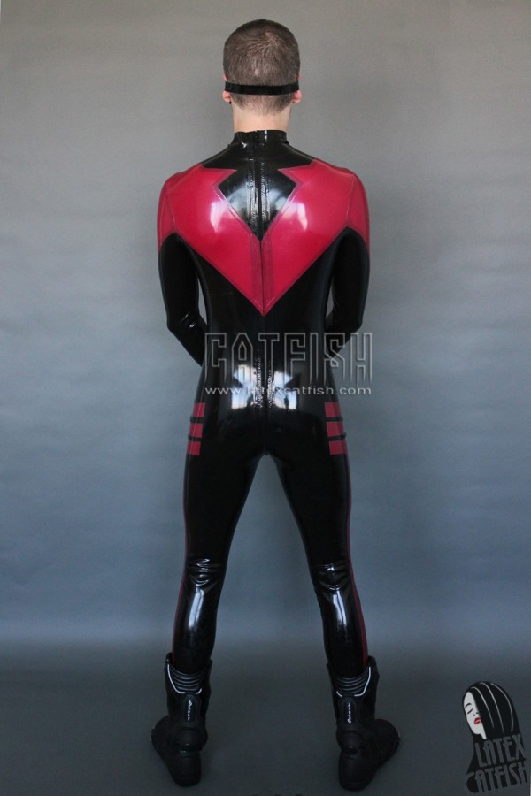 Men's 'Nightwinger' Latex Back Zipper Catsuit