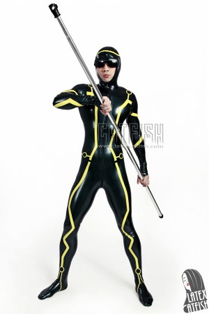 Men's Hooded 'Tron' Latex Catsuit
