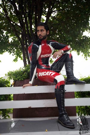 Men's Brand Name T-Age MotoGP Biker Latex Catsuit Version 9