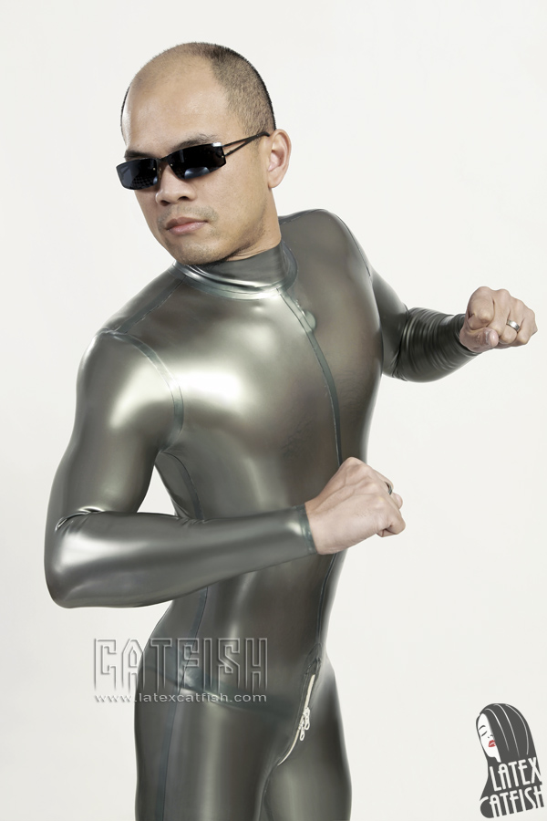 Men's Standard Back Zipper Latex Catsuit