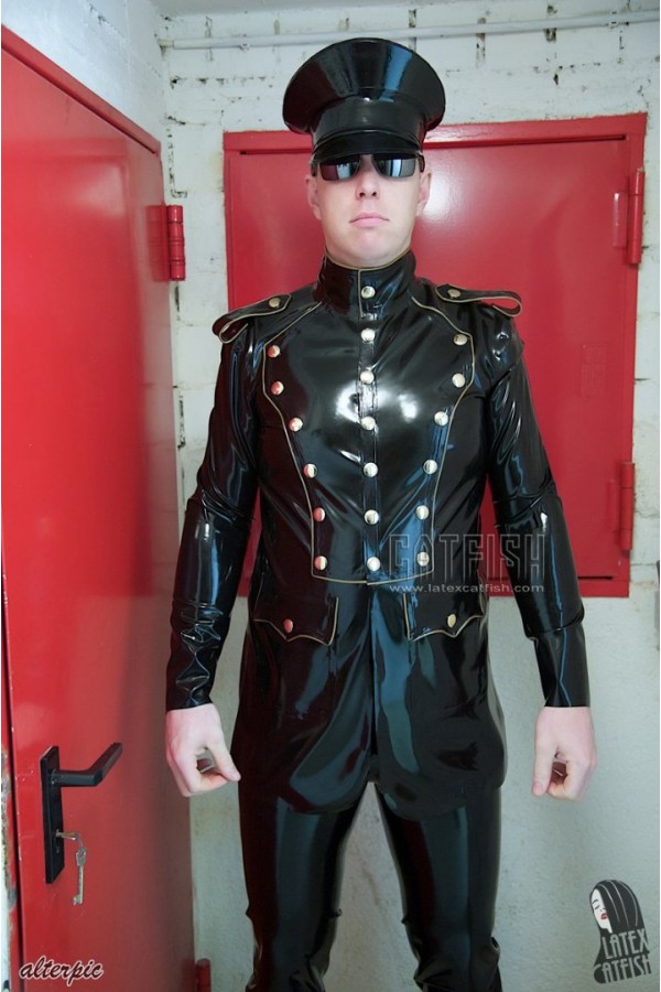 Men's 'Patriotic' Latex Military Jacket