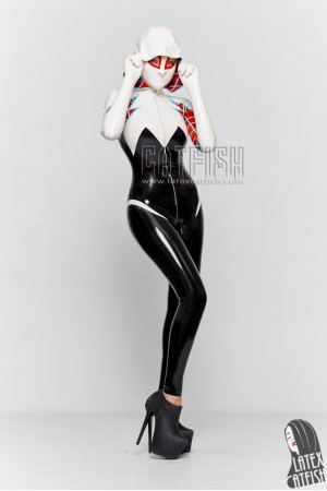 'Arachne' Spidey Hooded Latex Catsuit