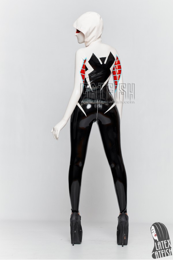 'Arachne' Spidey Hooded Latex Catsuit