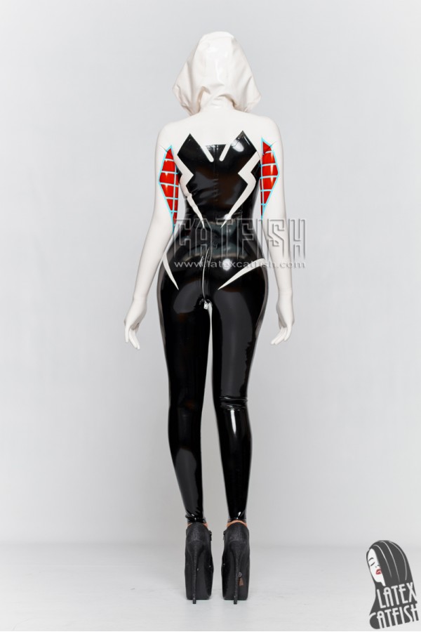 'Arachne' Spidey Hooded Latex Catsuit