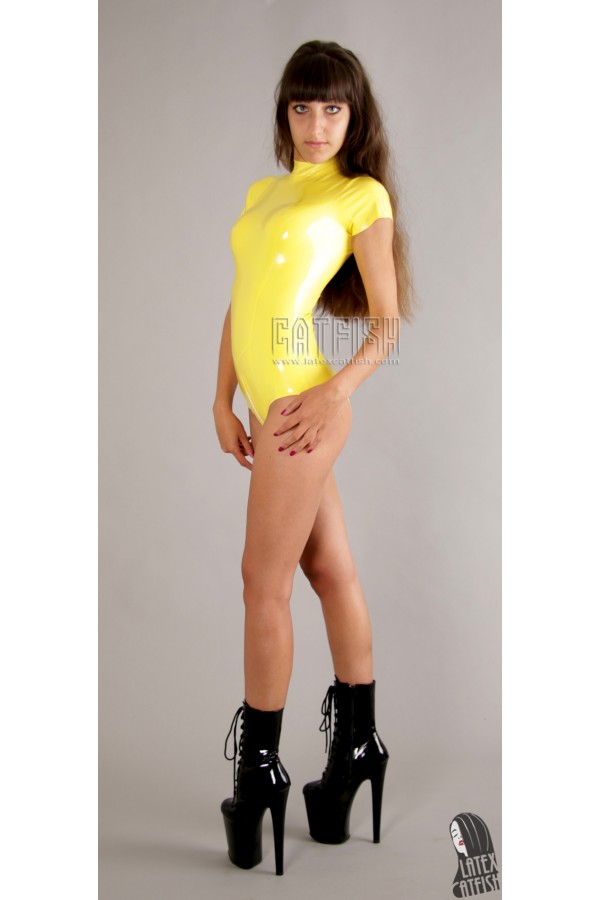 Short-Sleeved Latex Leotard