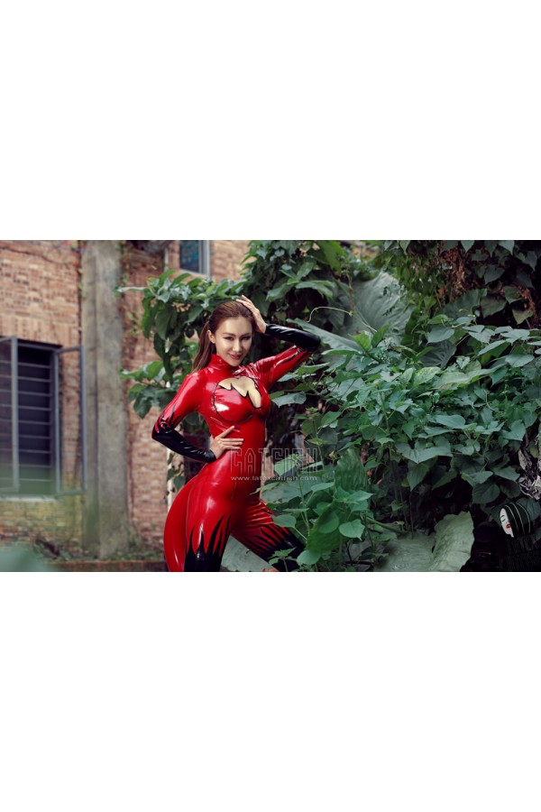  (Stock clearance) 'Devil-icious' Inflatable Tail Latex Costume Catsuit