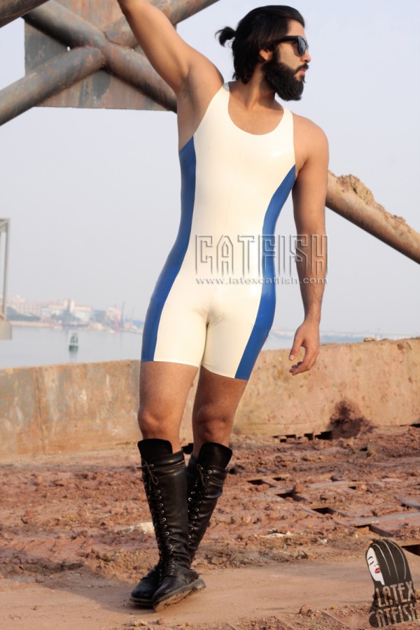 Men's Zipperless Latex Singlet Suit