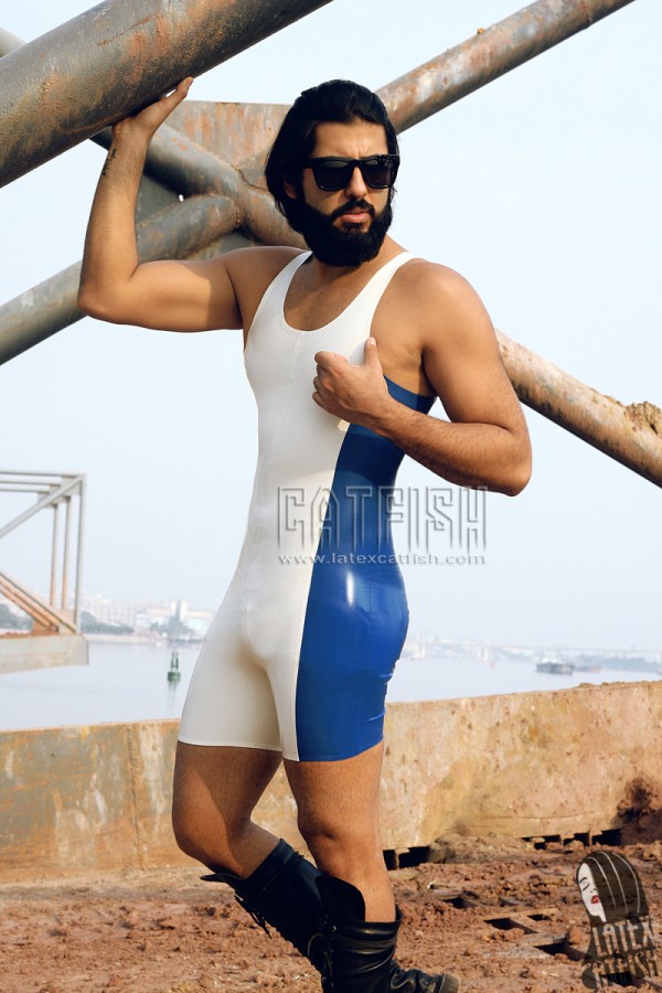 Men's Zipperless Latex Singlet Suit