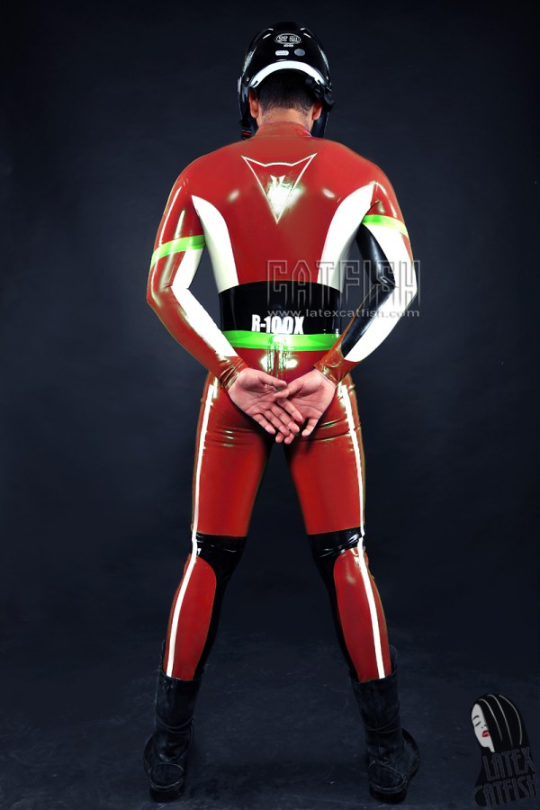 Men's 'R-100X' Moto Biker Latex Catsuit Model D