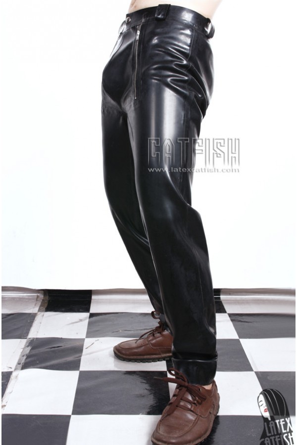 Men's Sailor-Front Latex Jeans