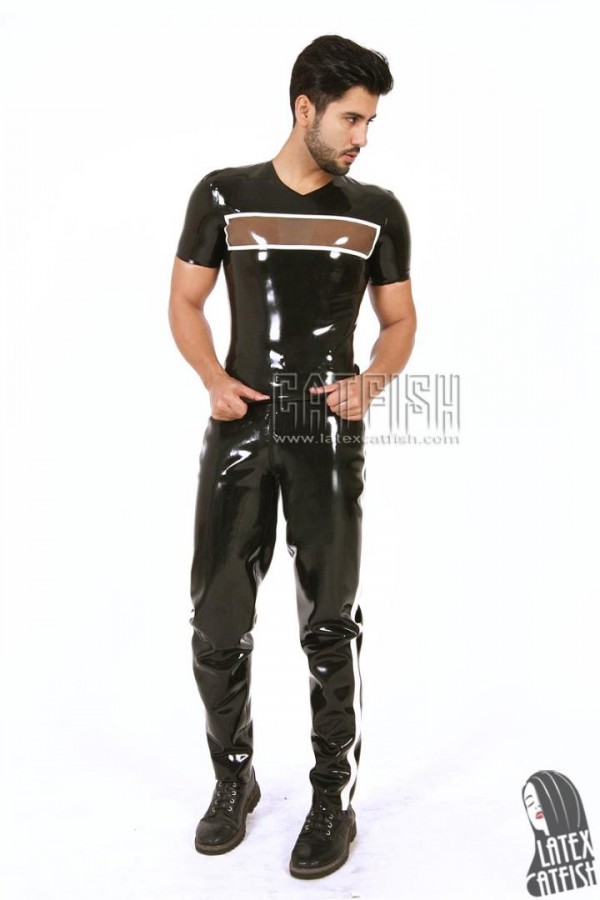 Men's V-Neck Latex T-Shirt