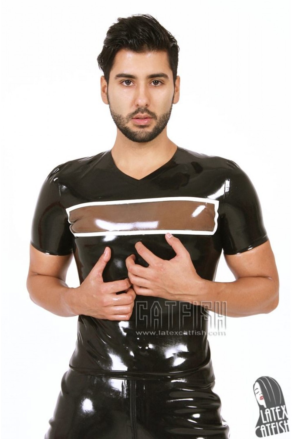 Men's V-Neck Latex T-Shirt Men's V-Neck Latex T-Shirt