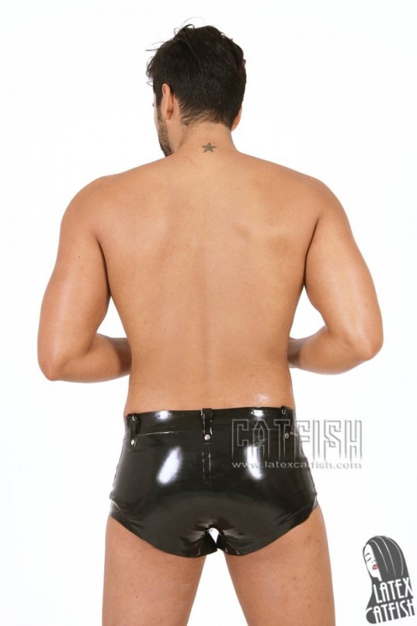 Men's Latex Boxer Shorts with Zipper