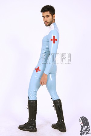 Men's 'Medic Look' Neck Entry Latex Catsuit