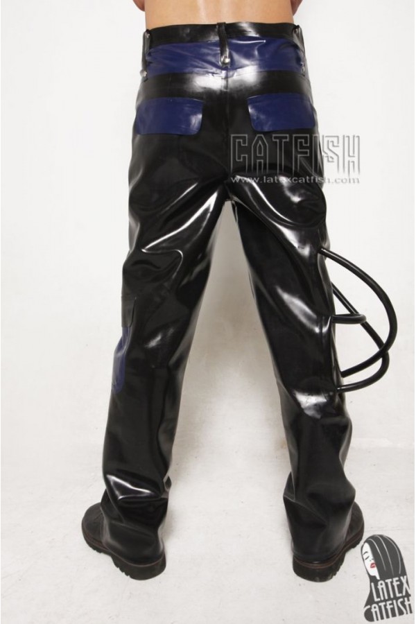 Men's Tube-Legged Latex Jeans