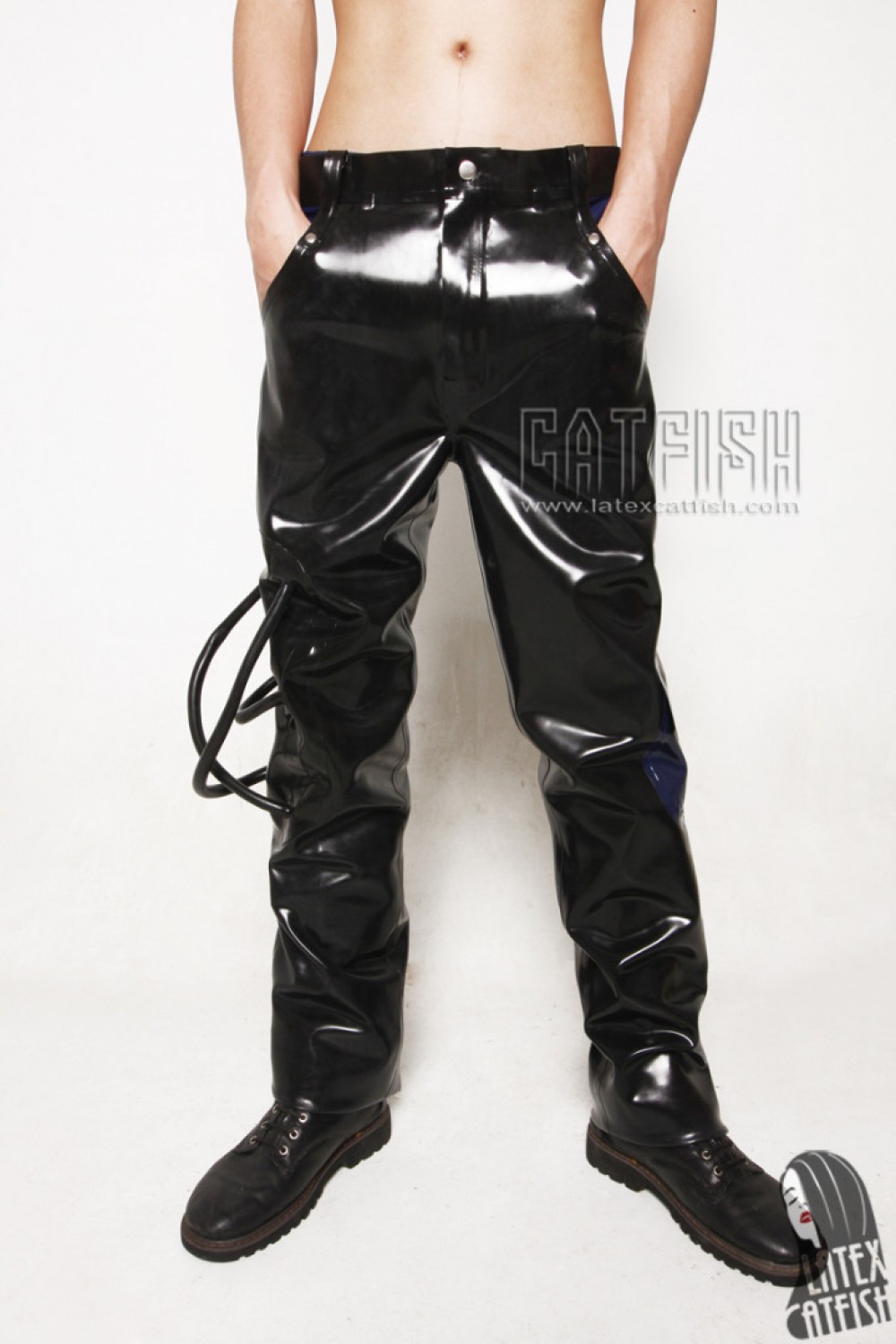 Men's Tube-Legged Latex Jeans Men's Tube-Legged Latex Jeans