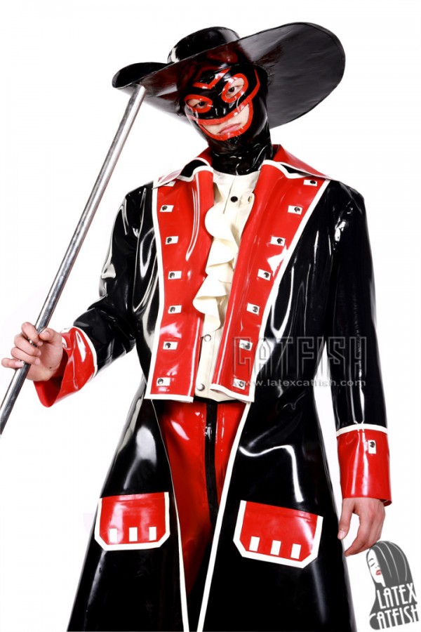 Men's 'Captain Hook' Latex Pirate Costume Coat