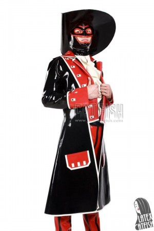 Men's 'Captain Hook' Latex Pirate Costume Coat