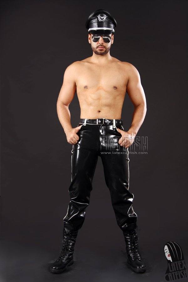 Men's Latex Trooper Style Jeans