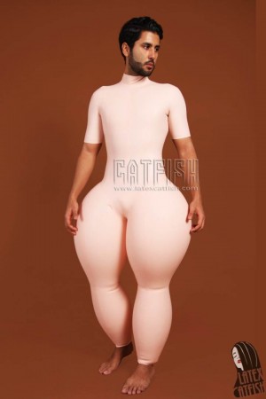 Men's 'Leg-acious' Inflatable Legs Latex Catsuit