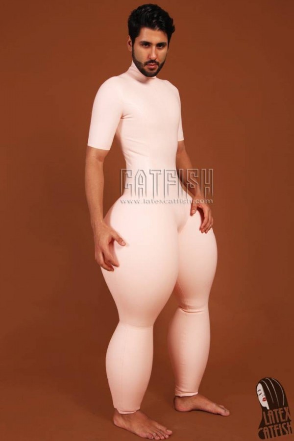 Men's 'Leg-acious' Inflatable Legs Latex Catsuit