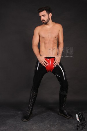 Men's Latex Codpiece Leggings