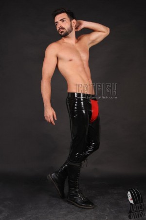 Men's Latex Codpiece Leggings