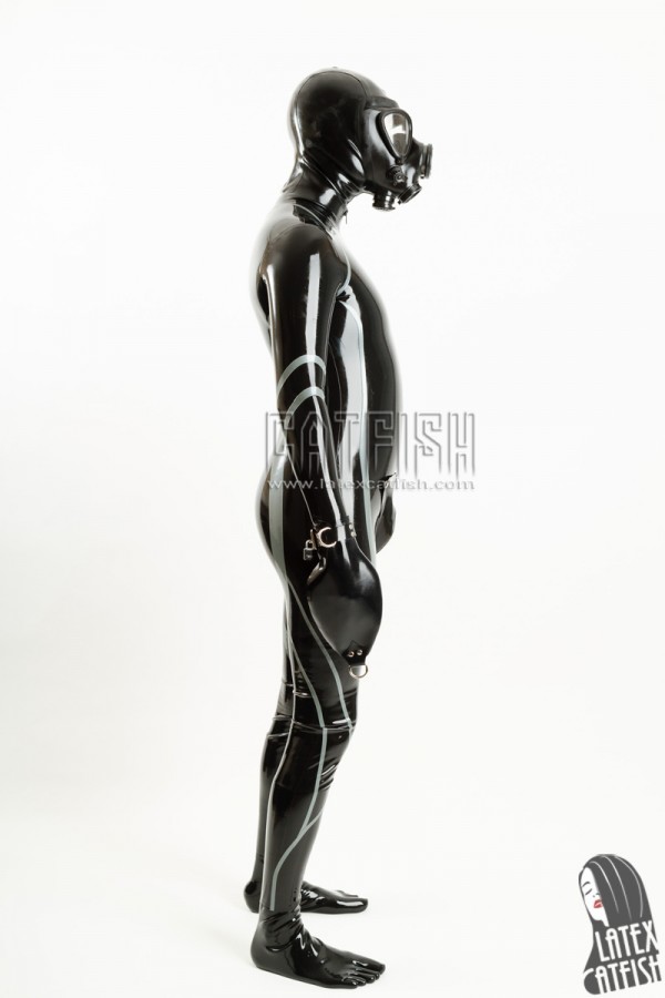 Men's Mitten-Sleeved Codpiece Latex Catsuit