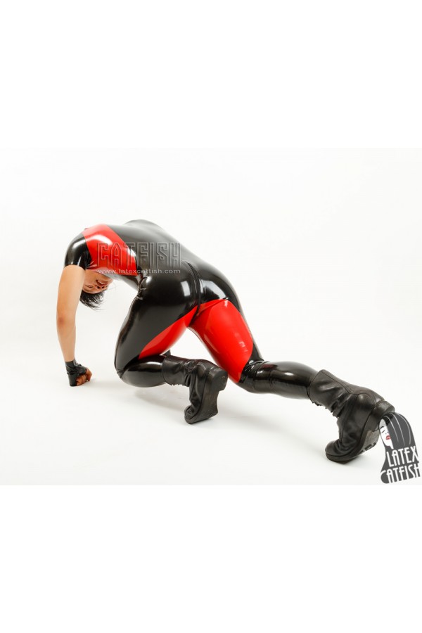 Men's Short-Sleeved Neck Entry 'Jogger' Latex Suit