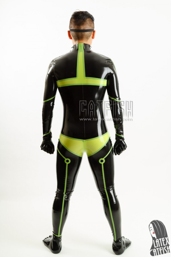 Men's 'Tron-Gen' Shoulder Zipper Latex Catsuit