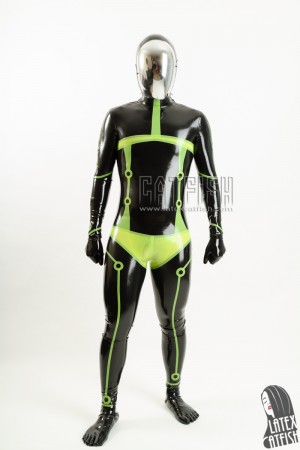 Men's 'Tron-Gen' Shoulder Zipper Latex Catsuit