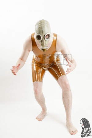 Men's Singlet Top Short Latex Suit