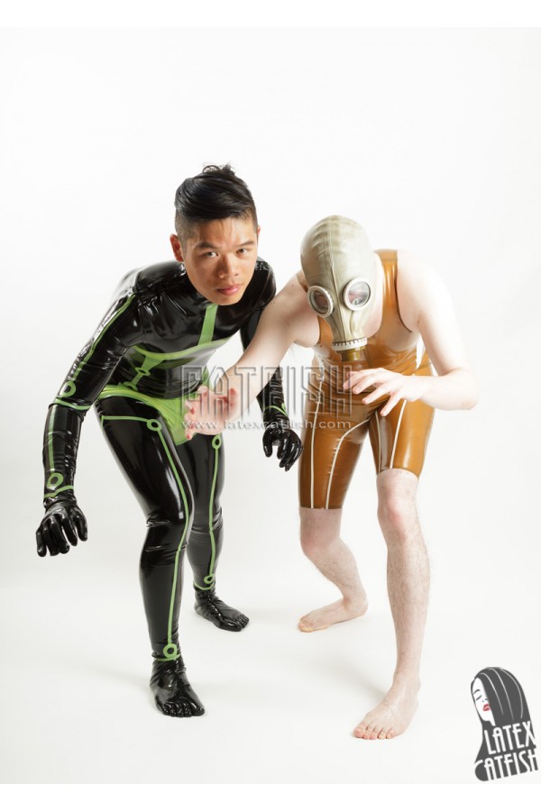 Men's 'Tron-Gen' Shoulder Zipper Latex Catsuit