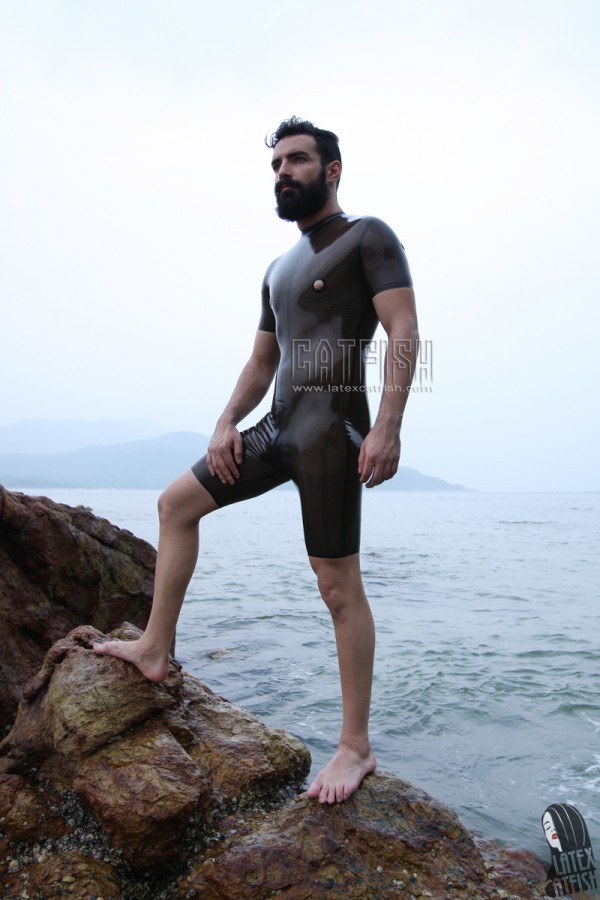 Men's Neck Entry Latex Surfsuit with Nipple Holes