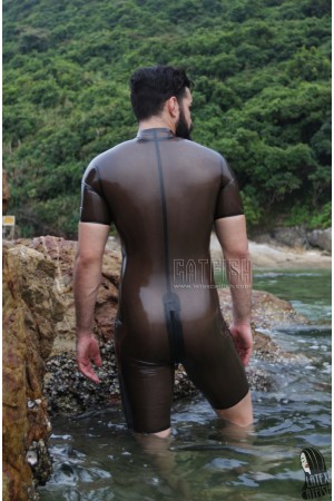 Men's Neck Entry Latex Surfsuit with Nipple Holes